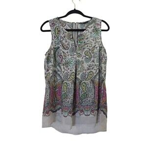 Signature Studio Tank Top Women's Size Small Paisley Multicolored